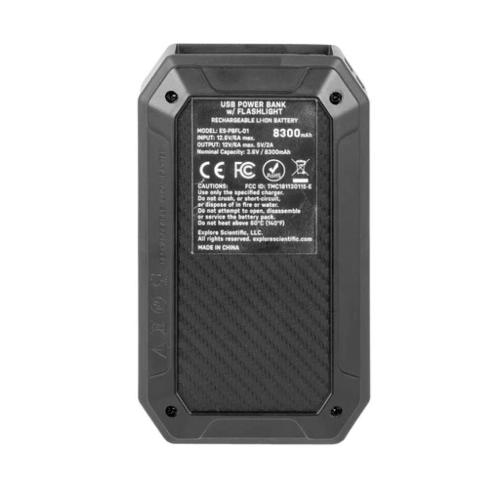 Explore Scientific USB Power Bank with Red LED Flashlight