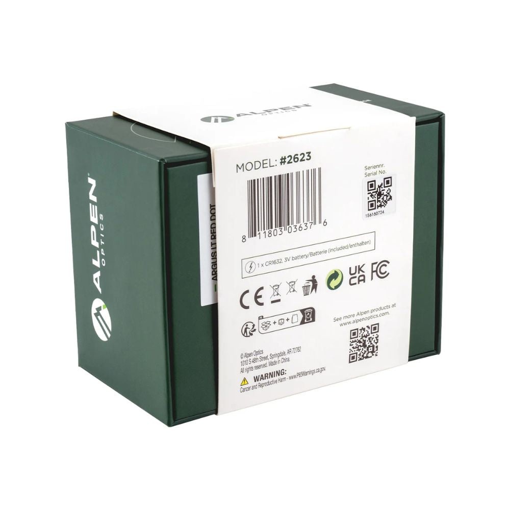 Alpen Argus LT Red Dot Sight 1x26x23 open