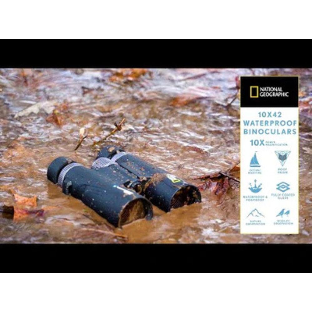 National Geographic 10x42 Waterproof Performance Roof Binoculars and Harness