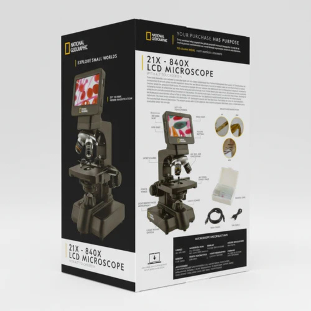National Geographic 21x-840x Digital Microscope with 4.3-inch LCD Touchscreen and Integrated Camera