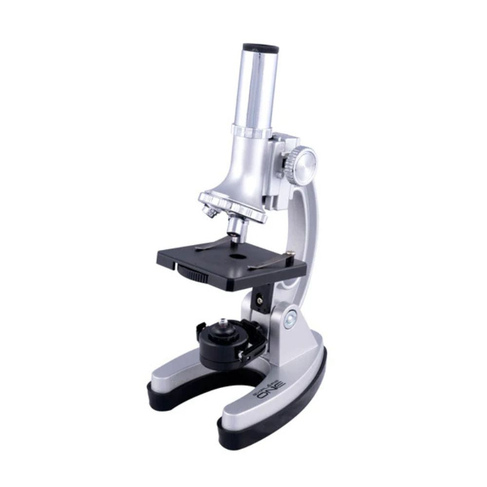 Microscope on a white background