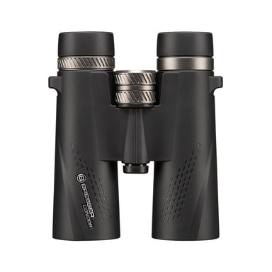 Black binoculars with brand logo on a white background