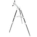 White telescope with black accents on a white background